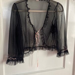 Mesh ruffled bolero